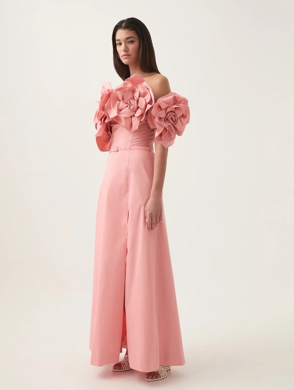 Aje Etta Off-the-shoulder Floral-appliquéd Taffeta Crop Top - Picture 3 of 12
